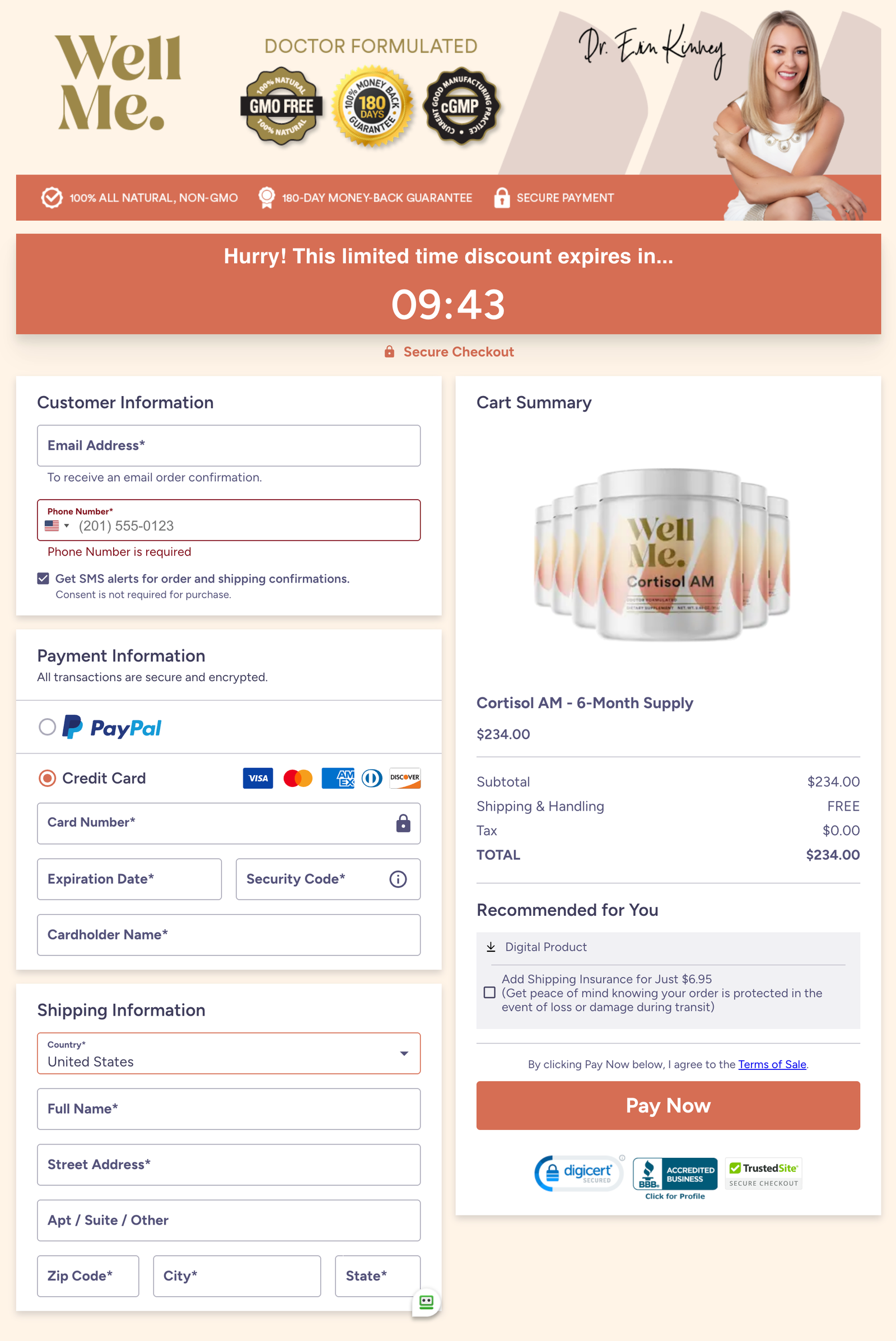 Well Me Cortisol AM Official Website Secure Order Page